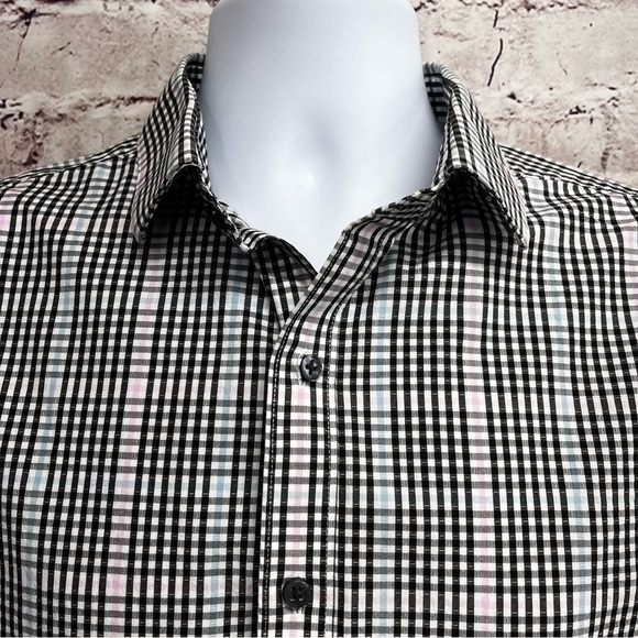 Bar III Black Check Button Front Long Sleeve Shirt - Picture 3 of 10